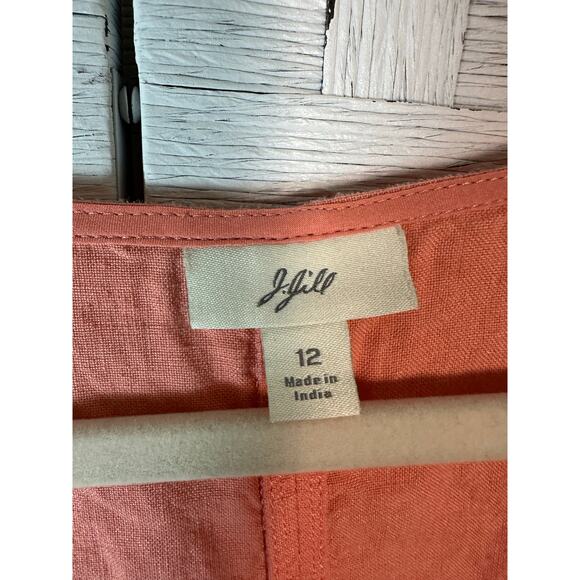 J Jill women’s dress fit & flare linen peach spring feminine natural tradMom￼ - Picture 4 of 11
